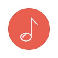 Eight note thin line icon