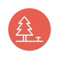 Pine tree thin line icon