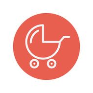 Baby stroller thin line icon N2