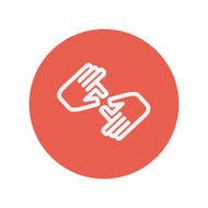 Two hands thin line icon