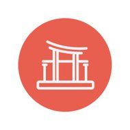 Famous gate thin line icon