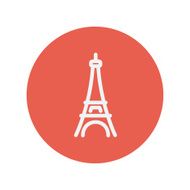Paris tower thin line icon