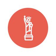 Statue of liberty thin line icon