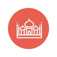 Islamic mosque thin line icon N2