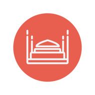 Double bed thin line icon
