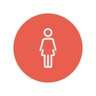 Woman standing thin line icon