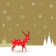 Christmas deer in the snow