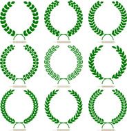 Simple Laurel Wreath Set N2