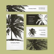 Business cards design with tropical palm tree