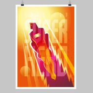 Superhero in action Flying figure Poster layout N2