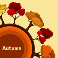 Autumn background design with abstract stylized trees N2