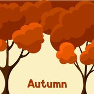 Autumn background design with abstract stylized trees N3