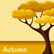 Autumn background design with abstract stylized tree