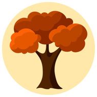 Autumn background design with abstract stylized tree N2