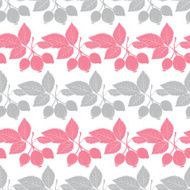 Vector Gray Pink Rosehip Berries Stripes Seamless Pattern N2