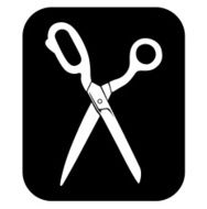 Icon of opening tailors scissors