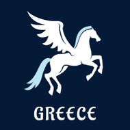 Flat greece Pegasus horse icon N2