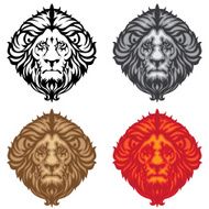 Collection colored lion head
