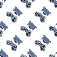 Seamless diagonal dog pattern on white N2