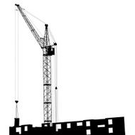 Silhouette cranes