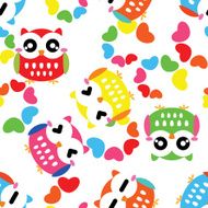 Seamless pattern with colorful owls N3