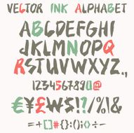 Vector ink alphabet