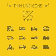 Transportation thin line icon set N4