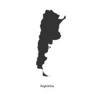 Black map of Argentina for your design