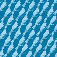 Vector Blue Diagonal Stripes Swallow Silhouettes Seamless Pattern N2