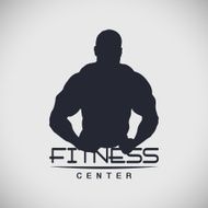 Fitness Club logo with the silhouette of a bodybuilder
