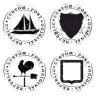 set of retro stencil seals