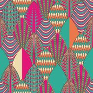 Seamless vector pattern with retro leaves in vintage style N2