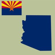 map of the U S state Arizona with flag N2