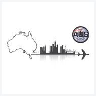 Commonwealth Of Australia Skyline Buildings Silhouette Background N2