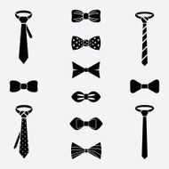 Vector tie and bow icons set N2