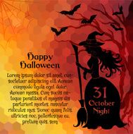 Halloween invitation card with fairytale scene N2