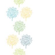 Summer trees colorful vertical seamless pattern background