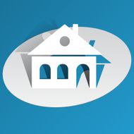 icon house cut paper