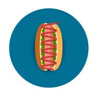Stylized icon of hot dog