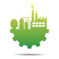 Factory in gear concept icon