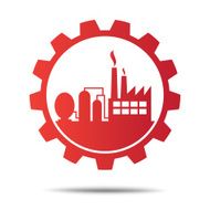 Factory in gear concept icon N2