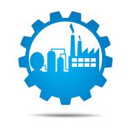 Factory in gear concept icon N4