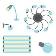 Vector set of different lamps