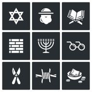 Israel icons set Vector Illustration