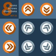 set of eight icons with arrows