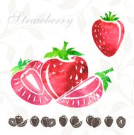 Strawberry icons set