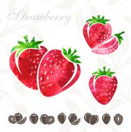 Strawberry icons set N2