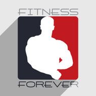 Fitness Club logo with the silhouette of a bodybuilder N2