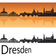 Dresden skyline in orange background