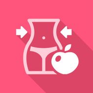 flat silhouette and diet icon